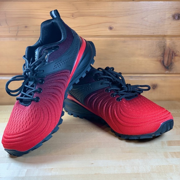 Mens size 7.5W red and‎ black trail shoe by Kricely. Great red to black colorway - Picture 2 of 10